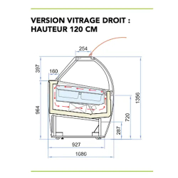 Vitrine réfrigérée service arrière idéale pour la présentation de vos délices glacés - MYRTE