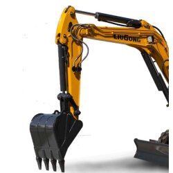 Mini-pelle - excavatrice avec débattement arrière nul - avec une flèche et un balancier plus robustes - Liugong 9035 E ZTS