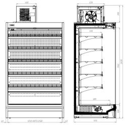 Vitrine réfrigérée murale MAX positive 4 portes 8.1 Remote Combisteel