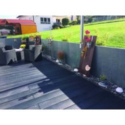 Éléments préfabriqués pour mur de soutènement en plastique recyclé noir - 50x50x55cm - robuste et durable