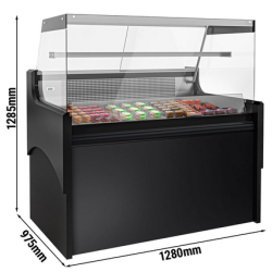 Vitrine réfrigérée avec service-arrière 128 x 98 cm et 1 réserve réfrigérée