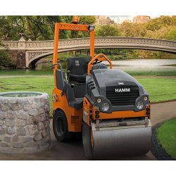 HD 10 VO - Rouleau compresseur tandem Hamm - Cylindres vibrant et oscillant - Poids 2525 kg