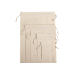 Sac réutilisable fourre-tout en coton avec fermeture à cordons coulissants - Réf: KI0750 - Kimood