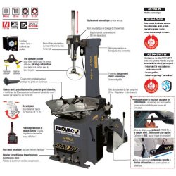 AS944DVTIW - Monte/Démonte-Pneus Provac Automatique avec Blocage Extérieur de 10 à 24 pouces et Système TI