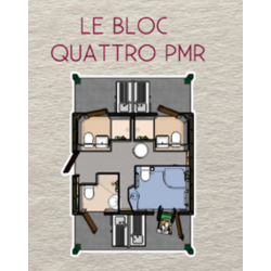Sanitaires publics extérieurs PMR Sanilodge Quattro - 4 cabines accessibles et équipées
