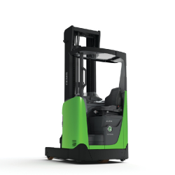 Chariot à mât rétractable R200 pour la manutention de charges à très grande hauteur en Isère et Rhône   -  disponible en achat neuf et en location de courte à longue durée