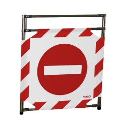Barrière d'intervention 1 panneau PVC ou Inox 304 - H. 1 000 ou 1 800 mm, polyester velcro - Interdiction / 1000 / INOX 304