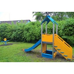 Toboggan avec bac à sable inférieur - Acier inoxydable et PEHD - Référence BT12013 - Conforme EN1176