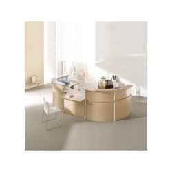 Banque d'accueil OBADE - Accueil PMR - 2 modules 90° avec tablette en verre - Fabricant CLEN