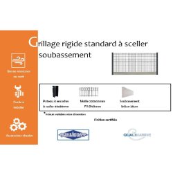 Grillage rigide standard à sceller avec soubassement - 1230