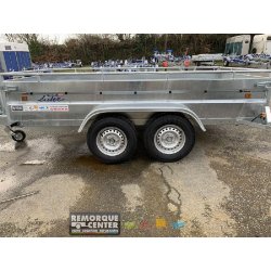 Remorque Lider ROBUST 300 x 150 x 50 cm - 2 essieux freinée - PTAC 2500 Kg - Référence 38398