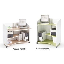 Comptoir mobile satellite, accueil assis ou debout