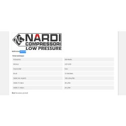 Compresseur électrique Silverstone SILV220 - Nardi Compressori France - Débit 100 L/min - 8 bars - Sans huile