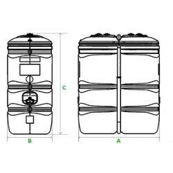 159044 - Cuves à carburants Renson - 750L - PEHD double parois avec traitement anti-UV