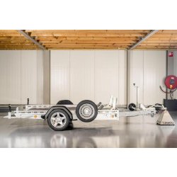 Remorque porte-moto abaissable pneumatique autonome TOHACO MO116/2815 - 1600 Kg - 1 essieu freiné - Suspension pneumatique - ASCU
