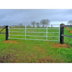 Barrière agricole - 5 lisses extensibles en acier galvanisé - Abrivert - diamètre 60.3mm - 6.5m à 7.5m