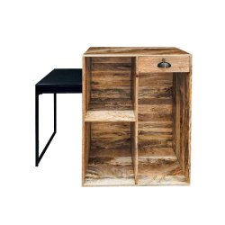Comptoir accueil Contempory bois/metal L106 x P61 x H106 cm