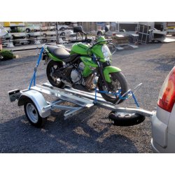 Remorque facile à utiliser à 1 essieu de 600 kg idéale pour le transport de 2 motos ou 400 kg - trigano tpm2s
