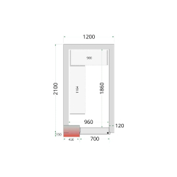 Chambre froide négative CRNF1221 Blanc 1200 x 2100 x 2200 mm TEFCOLD