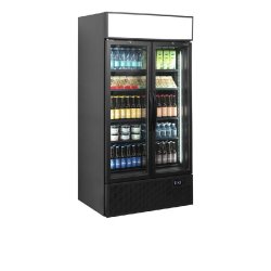 Vitrine réfrigérée noire - 2 portes - Finition contemporaine - FSC1000H BLACK