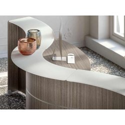 Banque d'accueil modulaire GLASS - Design moderne avec modules personnalisables et finitions variées