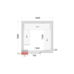Chambre froide négative CRNF1818 Blanc 1800 x 1800 x 2200 mm TEFCOLD