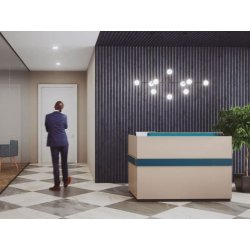 Banque d'accueil fonctionnelle et lumineuse - ATLAS - Design épuré avec éclairage LED et configurations modulables
