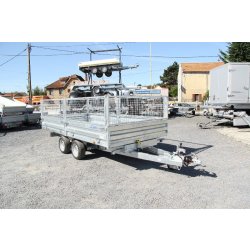 Remorque benne hydraulique LIDER 39614 PE - plateau 4 mètres - pompe électrique autonome