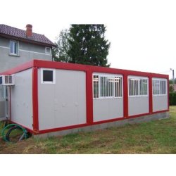 Bungalow de chantier standard plus / modulaire / ossature en métal / parois en panneau sandwich / isolé