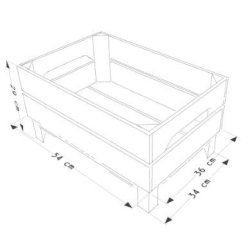 Caisse jardinière en bois S2 - Simply A Box - L36 x H29 x P54 cm - Bois brut ou 6 coloris de lasure à l'eau