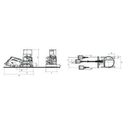 Mini-pelle 27V4 - Moteur ISHI SHIBAURA S773L-C - 2,56 à 2,73 tonnes - Profondeur de creusage 2,44 m