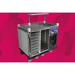 Chariot distribution de repas hybride et modulable pour hôtels, maternité, oncologie, ambulatoire - COMBI 32 NIVEAUX