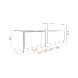 Banque d'accueil Horizon - Façade laquée brillante avec PMR - Design moderne et fonctionnel