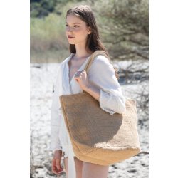 Sac shopping en fils de jute tressée - effet toile tricotée - Réf: KI0257 - Marque: Kimood