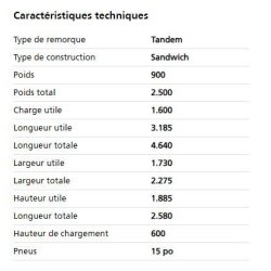 Hk 25 32 18 - 20 pf 30 Basic - Remorque frigorifique Humbaur - Charge utile 1600 kg - Panneaux sandwich 30mm et plancher 18mm
