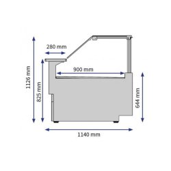 Vitrine canalisable - Froid ventilé, Acier inox - Référence: ONYX 90-2500-N/VD