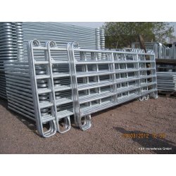Barrière agricole en acier galvanisé - Hauteur 1m60 - 6 traverses - GEC 400 4m x 1,6m