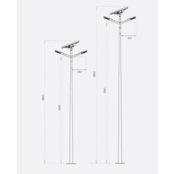 Lampadaire urbain solaire smartlight 4.2 - 5.2 / led / en acier galvanisé thermolaqué