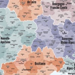 Carte de France administrative Aventurine - poster plastifié format A0 - Société Géo Reflet