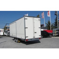Remorque fourgon Humbaur 5229 - fermée 2 essieux roues dessous - 20,1 m3 - PTAC 3500 kg