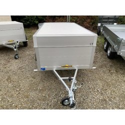 Remorque Humbaur Aluminium PTAC 750 Kg non freiné - 2100*1300*500 mm - Capot sécurisé étanche - Référence HA752113-5 + CAP