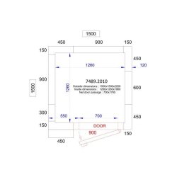 Chambre froide positive/négative 1500x1500x2200 - 120mm Pro Line Combisteel