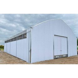 Serre à travées multiples dotée de faîtière double courbe en treillis,Idéale pour la construction d'entrepôts agricoles, d'abris pour le stockage de matériel agricole - Multiart TR