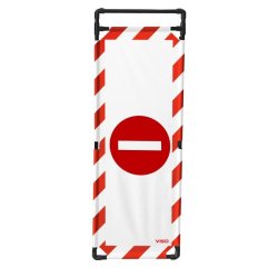 Barrière d'intervention 1 panneau PVC ou Inox 304 - H. 1 000 ou 1 800 mm, polyester velcro - Interdiction / 1800 / PVC