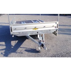 Remorque plateau Humbaur HT 303121 - 2 essieux, roues dessous, ridelles alu, 3000 kg PTAC