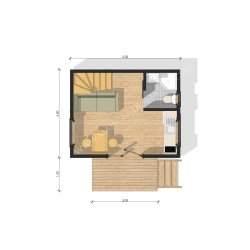 Studio de jardin isolé - maison de jardin avec ossature bois Rennes 37 m² - mezzanine et balcon