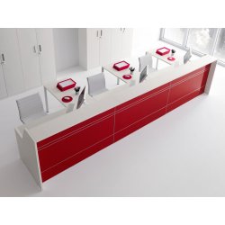 Banque d'accueil d'angle modulaire, idéale pour les espaces d'accueil professionnels - QUADRA
