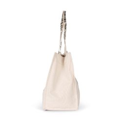 Grand sac shopping recyclé à soufflet - Kimood - 67% coton recyclé - Poche zippée - Réf: KINS114