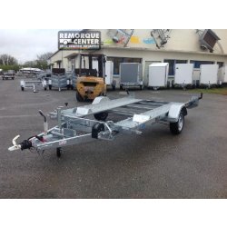 Porte voiture LIDER avec petites rampes - 1 essieu - PTAC: 1600 kg - 361 x 185 cm - Référence 39770