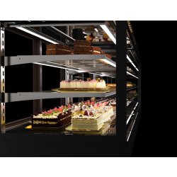 Vitrine neutre INTEGRA sur base haute - 600 mm - 3 niveaux - H1400 mm - IN60/50-140N | Sayl Barcelona - Accès Grab & Go, 1400